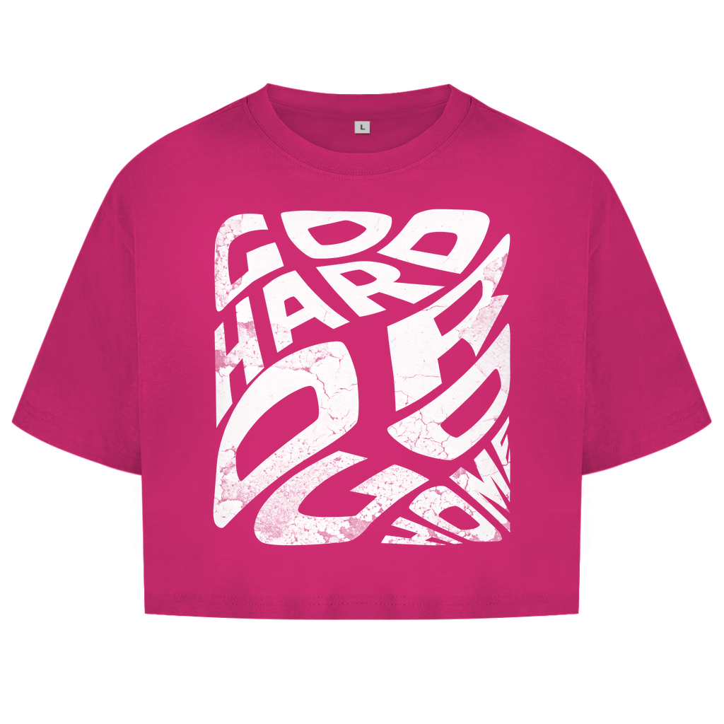 Damen Oversize Crop Top | GO HARD OR GO HOME